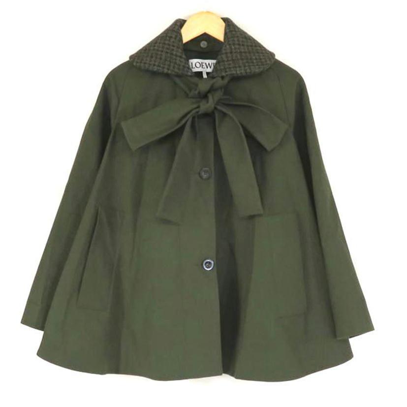 美品★ロエベ　ハウンドトゥース カラージャケット　ケープコート　32 襟着脱可 LOEWE（ロエベ） ロエベ/ハウンドトゥース カラージャケット/S540330