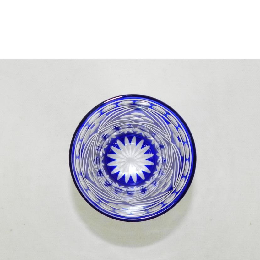 SAIHOU 硝子工房 彩鳳/七宝四花菱文様 天開タンブラー 瑠璃/M-7580-B