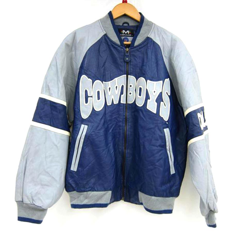 NIKE MIRAGE ミラージュ/COWBOYSレザージャンパー/M/メンズアウター/B 