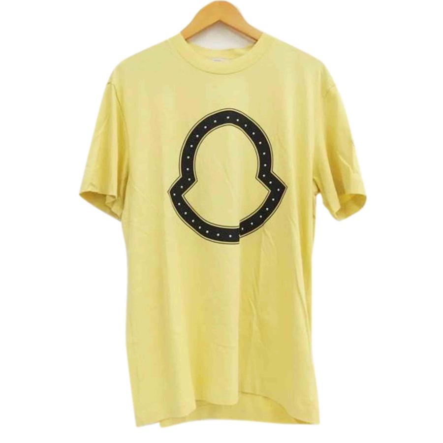 モンクレール サイズ:XL  21SS  H10918C00015 8390T フロントロゴプリントスタッズ装飾Tシャツ 中古 BS99 MONCLER（モンクレール） MONCLER/スタッズプリントTシャツ/イエロー