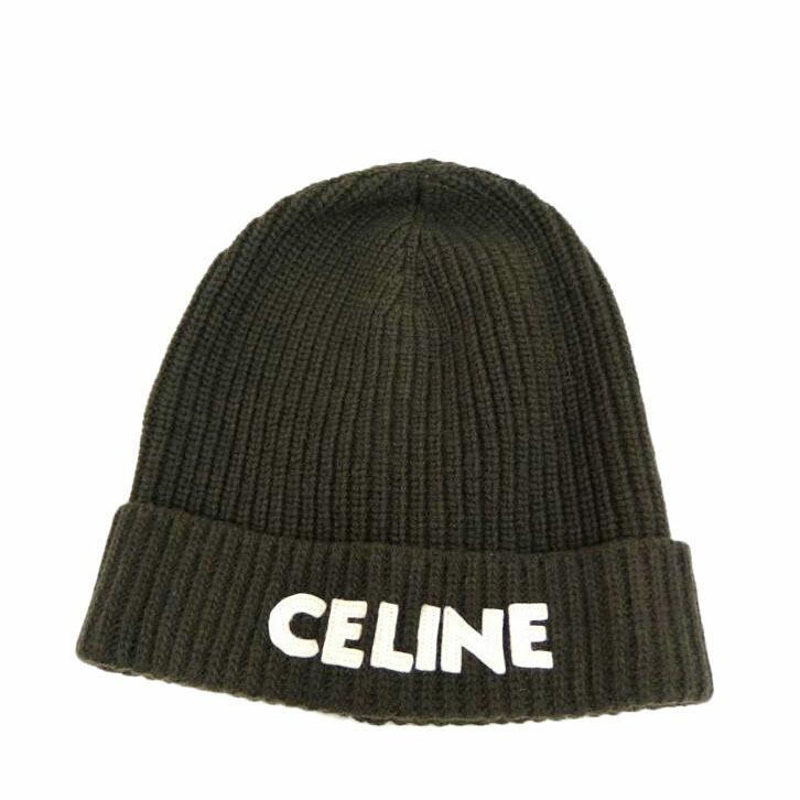 CELINE セリーヌ ニット帽 CELINE（セリーヌ） セリーヌ/ロゴニット帽/グリーン/423P 2A25R 15KH
