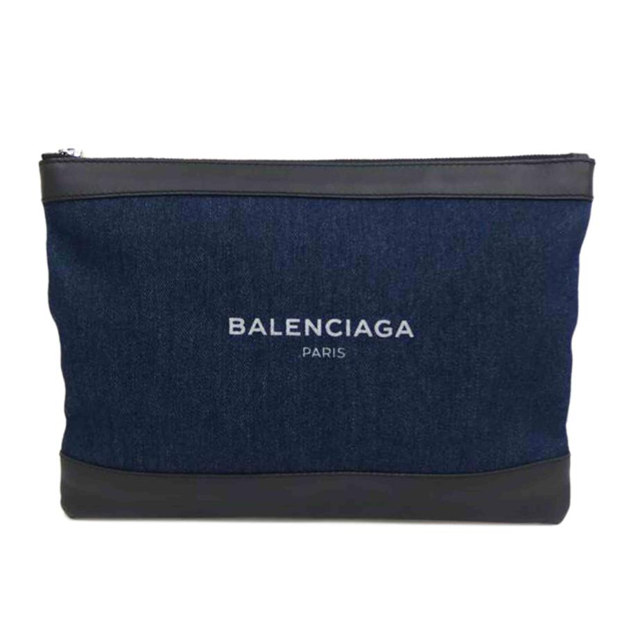 BALENCIAGA バレンシアガ/ネイビークリップロゴプリント/420407.4580/ABランク/82【中古】 BALENCIAGA（バレンシアガ） バレンシアガ/ネイビークリップロゴ