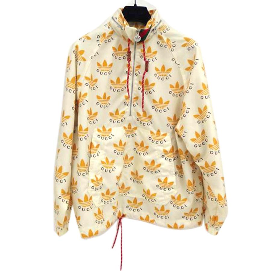 GUCCI×/アノラック/ナイロンジャケット/トレフォイル柄/696651-Z8A2I/サイズ46/ABランク/82【中古】 GUCCI×adidas/アノラック/ナイロンジャケット/トレフォイル柄/696651