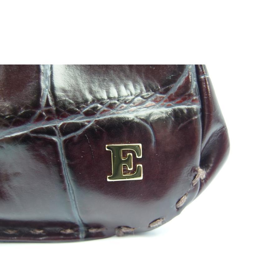 ebagos エバゴス/クロコ型押しがま口長財布 ブラウン/バッグ/A