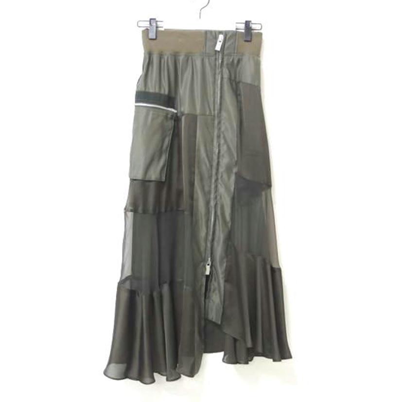 SHIFFON sacai サカイ/パッチワーク ミリタリー シフォン SHIFFON sacai サカイ/パッチワーク ミリタリー シフォン