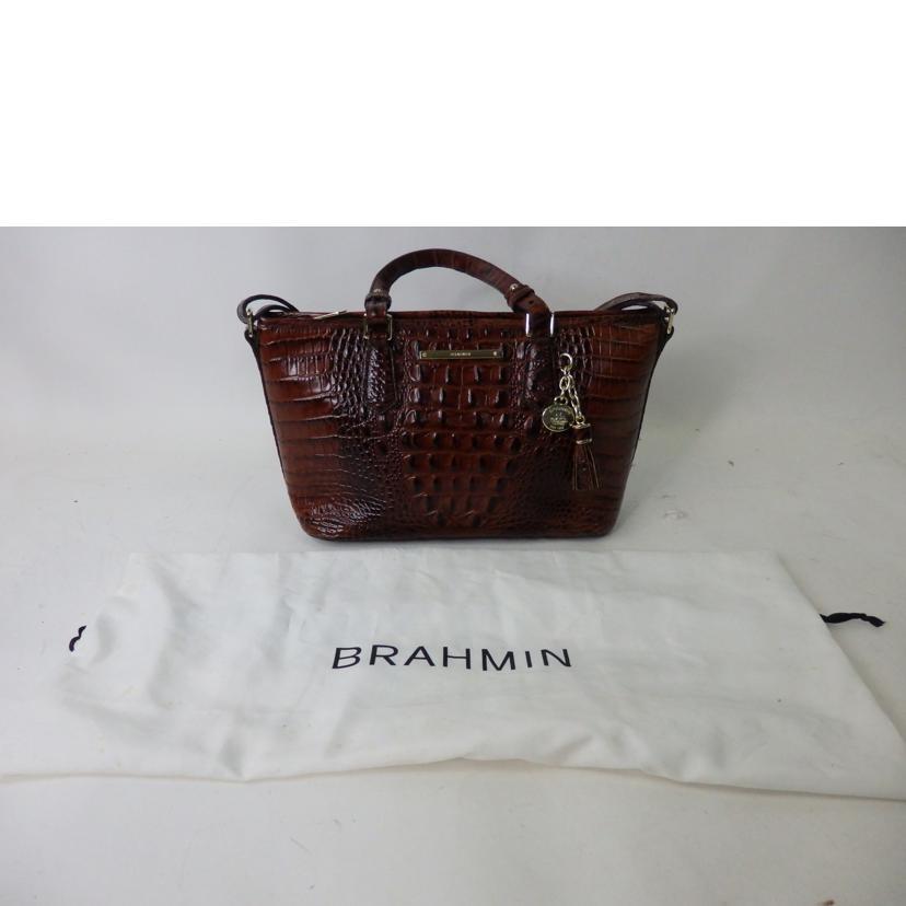 Brehmin ブラーミン/クロコ型押シレザー2WAYバッグ/バッグ/AB
