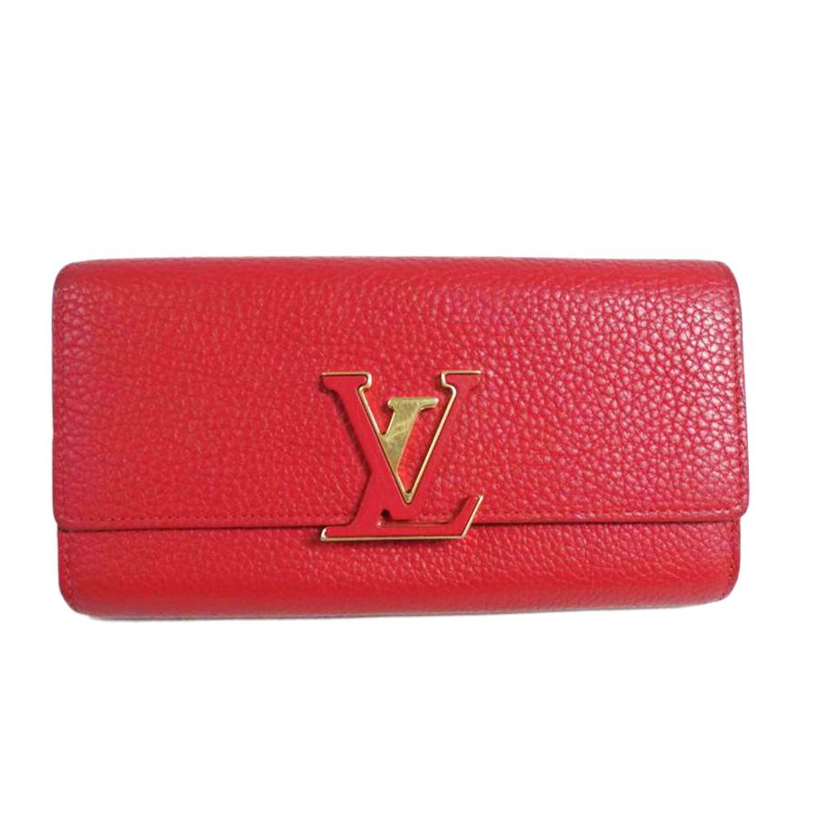 LOUIS VUITTON ルイ・ヴィトン/ポルト・フォイユ・カプシーヌ/トリヨン/スカーレット/M63738/MI4***/Aランク/84【中古】 LOUIS VUITTON（ルイ・ヴィトン） ルイ・ヴィトン/ポルト・フォイユ
