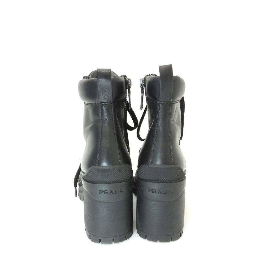 PRADA◇レインブーツ/38/BLK/キズ、使用感、ソール削れあり 【公式通販】