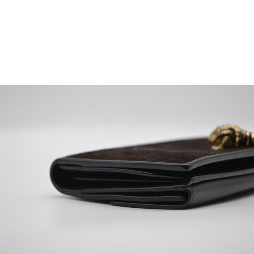 GUCCI（グッチ） グッチ/タイガーヘッドクリップスェードレザー長財布 