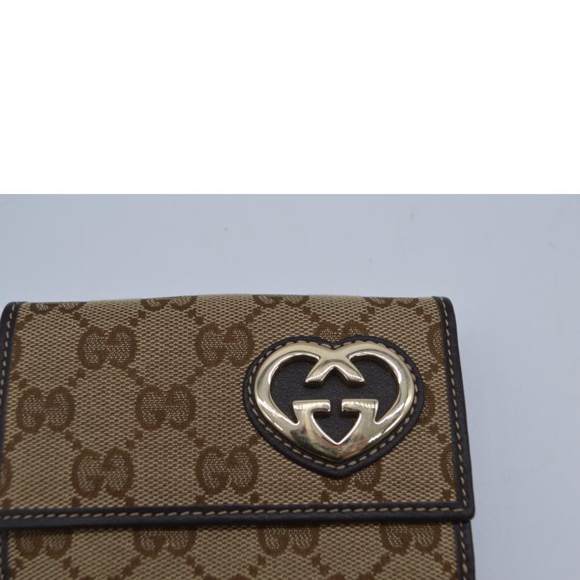 GUCCI グッチ/GGキャンバスハートコンパクトレザー財布/245727/534***/Aランク/89【中古】 GUCCI（グッチ） グッチ/GGキャンバスハートコンパクトレザー財布