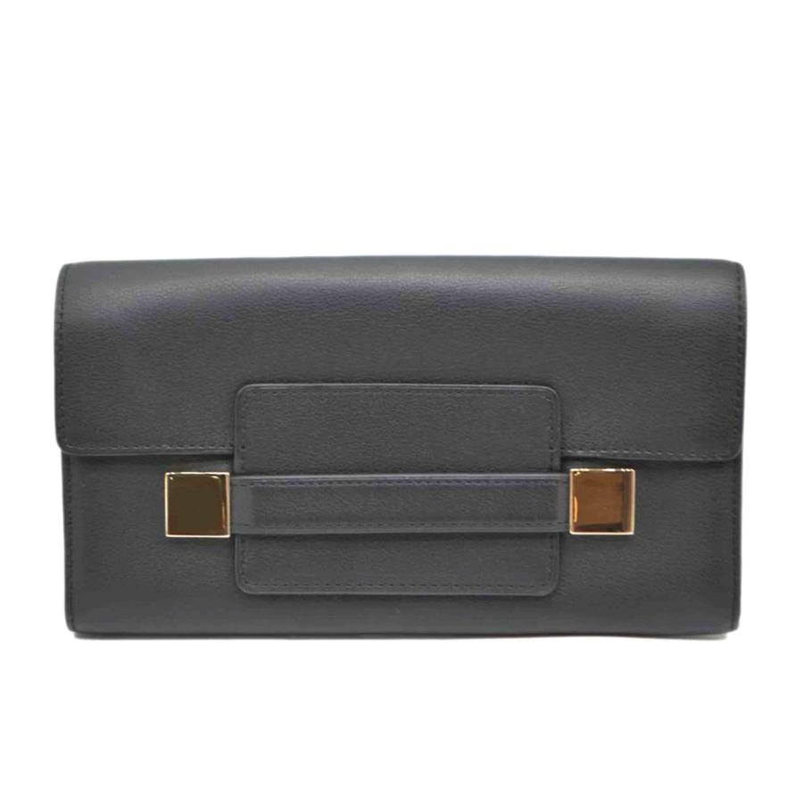 DELVAUX デルヴォー/マダムカーフレザーウォレット/ノワール/Aランク/89【中古】 DELVAUX（デルヴォー） デルヴォー/マダムカーフレザーウォレット