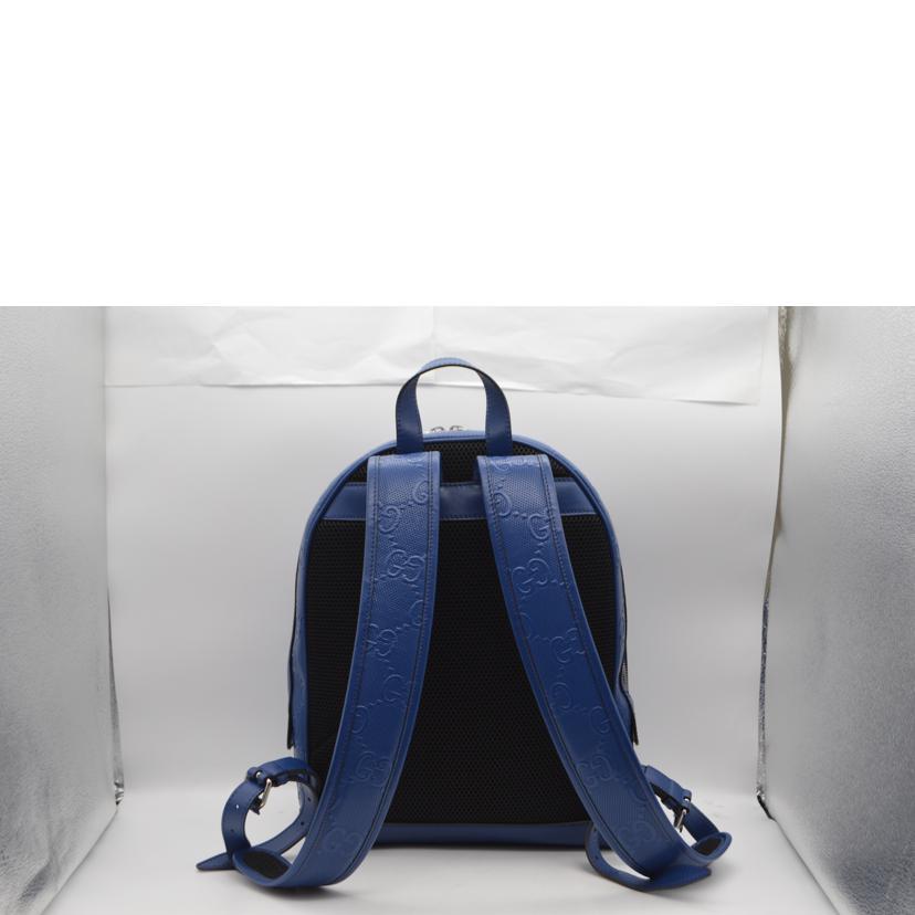 GUCCI（グッチ） グッチ/GGエンボスレザーデイバックパック/ブルー