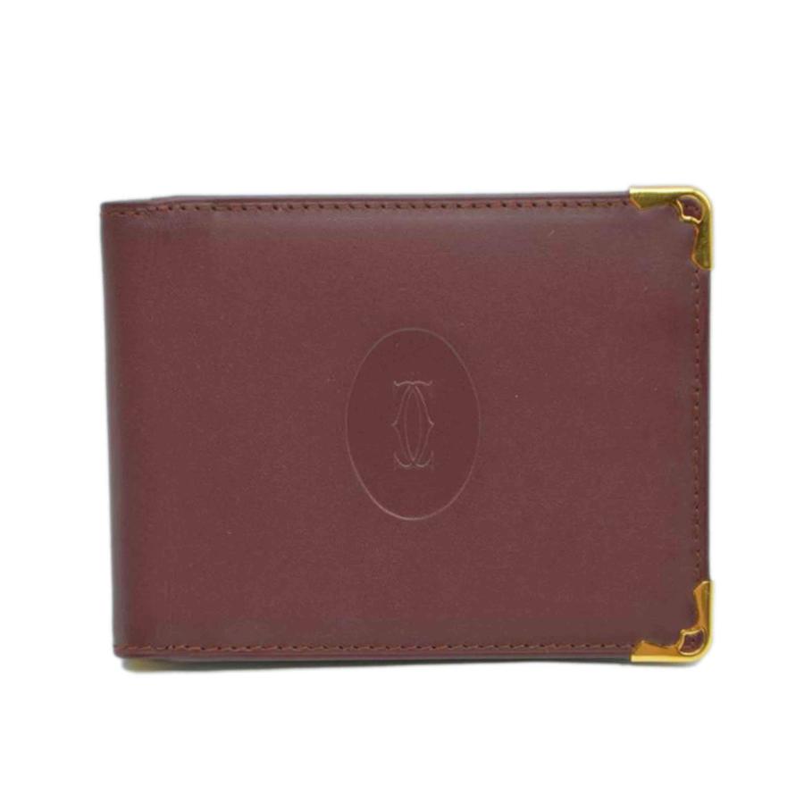 Cartier カルティエ/マストラインマネークリップレザー財布/ボルドー/L3000113/B65****/Aランク/89【中古】 Cartier（カルティエ） カルティエ/マストラインマネークリップレザー