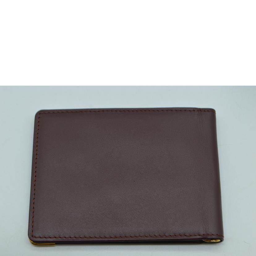 【美品・希少】カルティエ マネークリップ ボルドー マストライン Cartier（カルティエ） カルティエ/マストラインマネークリップレザー