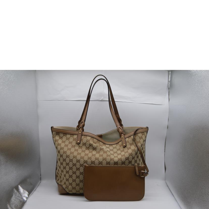 GUCCI（グッチ） グッチ/GGキャンバスレザートート/ベージュ/247209