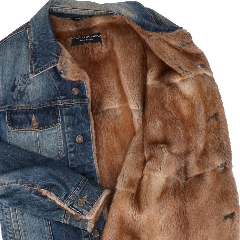 DOLCE&GABBANA 05AW マスクラットファーデニムジャケット DOLCE&GABBANA 05AW マスクラットファーデニムジャケット