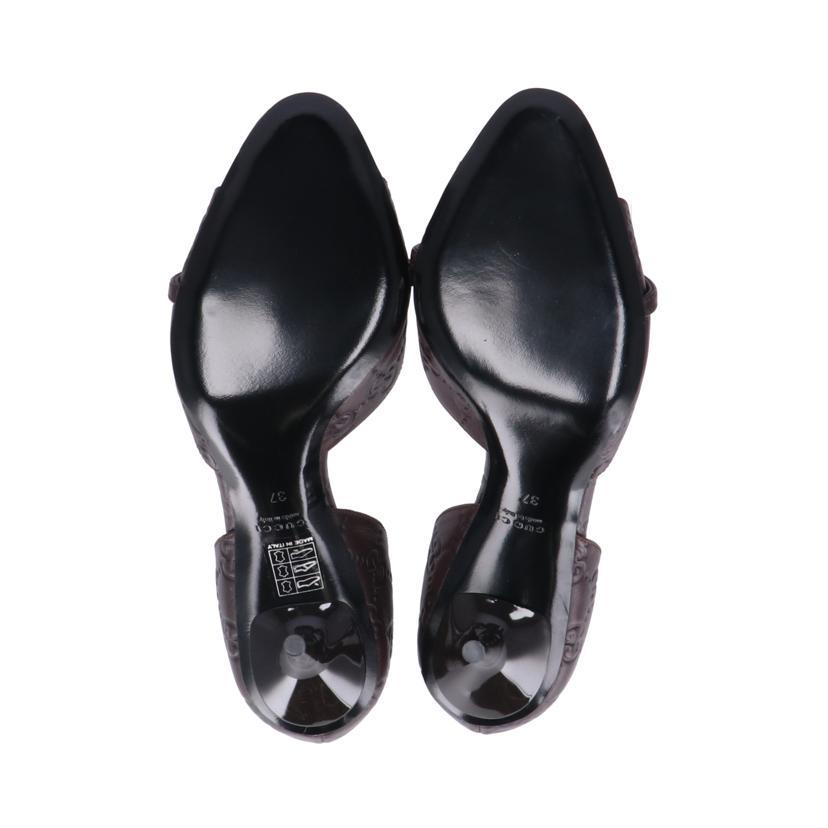 GUCCI グッチ/ホースビット/GGシマレザーオープントゥパンプス/317029 