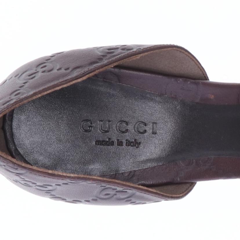 GUCCI グッチ/ホースビット/GGシマレザーオープントゥパンプス/317029 
