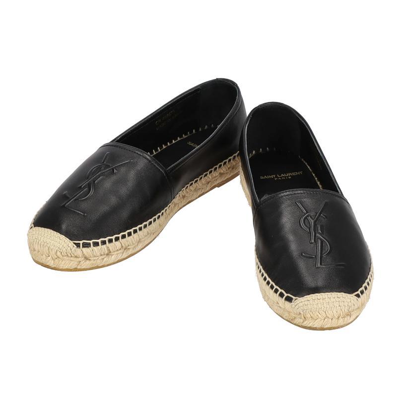 サンローラン　エスパドリーユ　黒 モノグラム エスパドリ―ユ（ブラック／レザー） | Saint Laurent