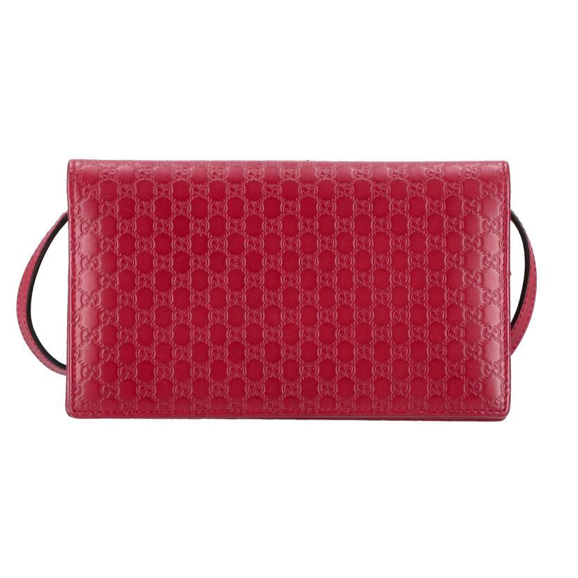 GUCCI（グッチ） グッチ/グッチシマレザーショルダーウォレット/レッド 