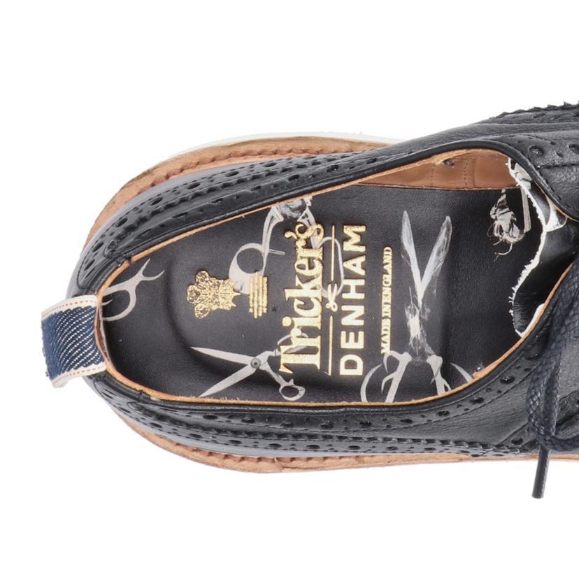 【極美品 激レア】デンハム　トリッカーズ　コラボ　ウイングチップ　デニム　黒 Tricker's（トリッカーズ） トリッカーズ/BURTON DENHAMコラボ