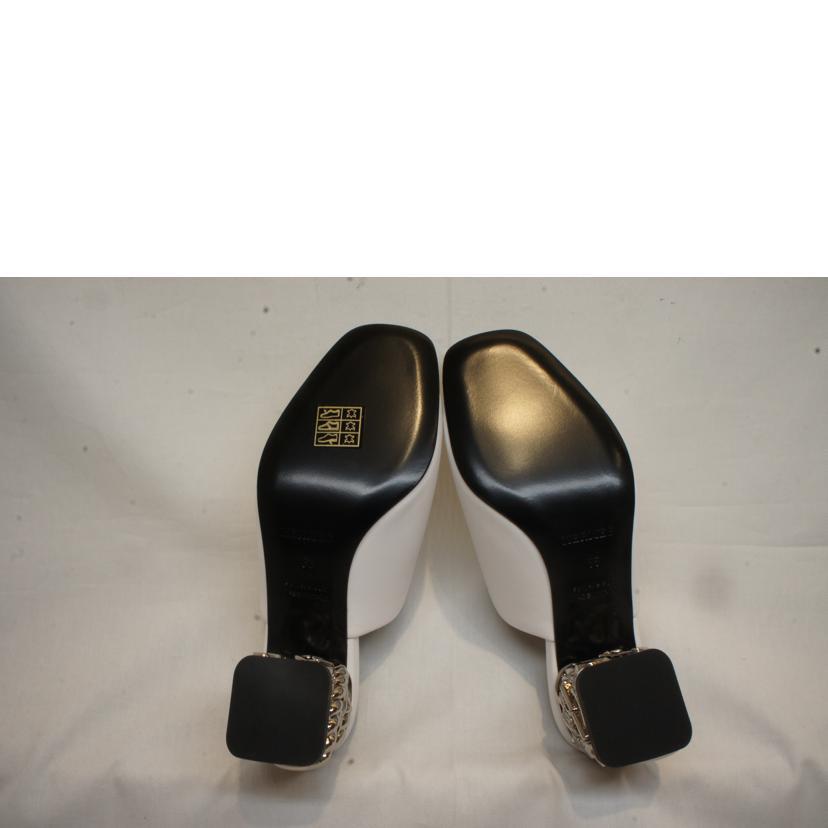 HERMES エルメス/グロッシージュエルヒールサンダルホワイト/35  