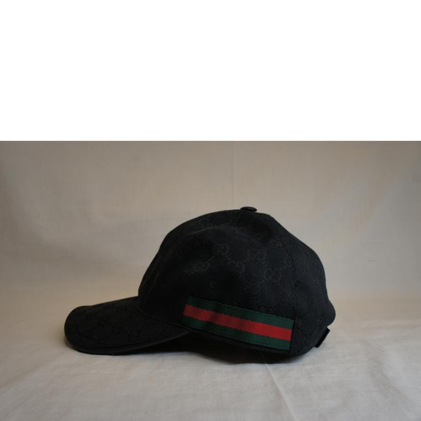 GUCCIグッチ/GGキャンバスキャップブラック/M/ABランク/92【中古