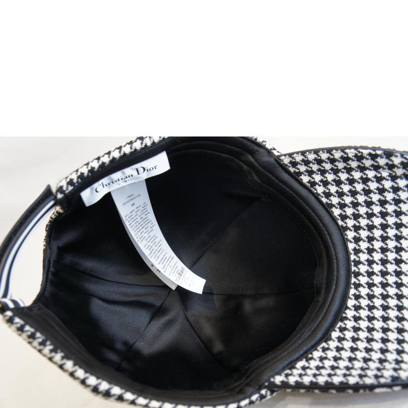 Christian Dior 千鳥格子ウールキャップ/58