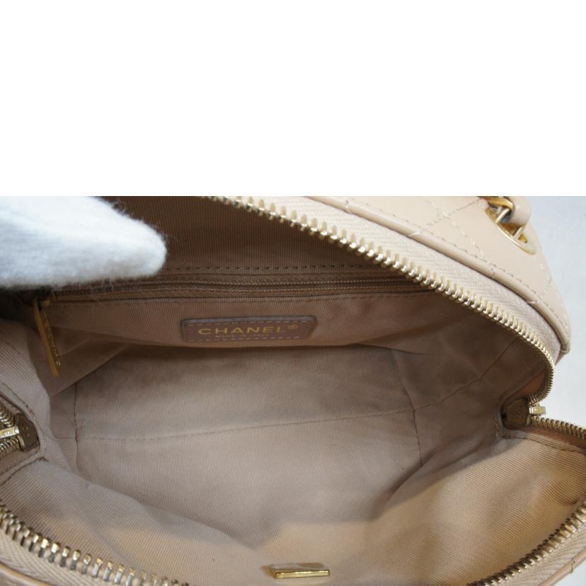 CHANEL シャネル/スモールボーリングバッグラムスキンベージュ/AS3230/P88*****/Aランク/92【中古】 CHANEL（シャネル） シャネル/スモールボーリングバッグラムスキン