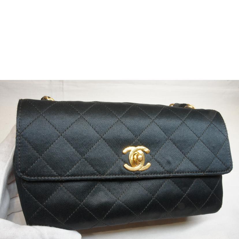 CHANEL シャネル/サテン地マトラッセチェーンショルダーミニ/136****/ABランク/92【中古】 CHANEL（シャネル） シャネル/サテン地マトラッセチェーンショルダー