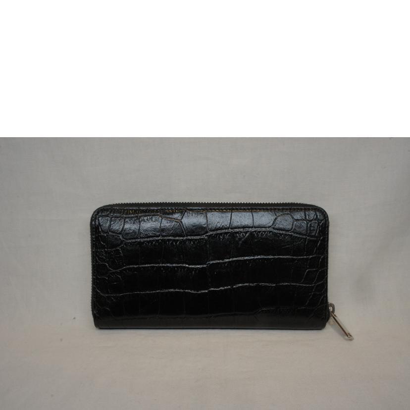 CELINE セリーヌ/クロコラウンドファスナーブラック/Aランク/92【中古】 CELINE（セリーヌ） セリーヌ/クロコラウンドファスナーブラック/A