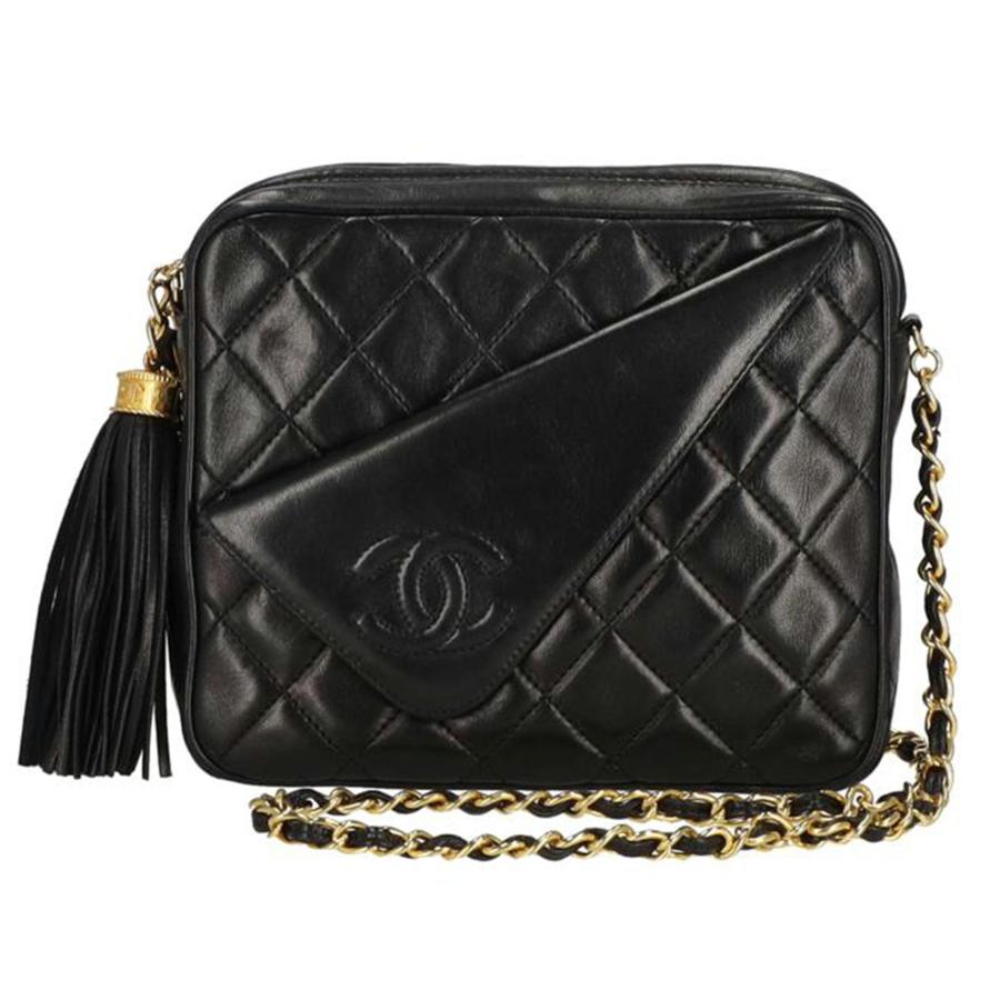 CHANEL ヴィンテージ シャネル マトラッセ 縦型 チェーンショルダー br>CHANEL シャネル/ヴィンテージ マトラッセフリンジチェーン