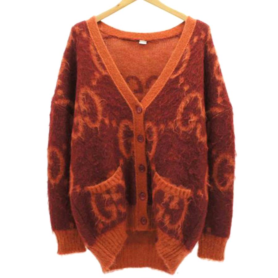 br>GUCCI グッチ/リバーシブルGGモヘアウールカーディガン OR/635160/S  