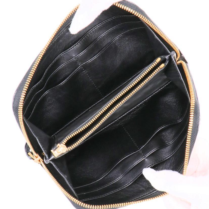 LANVIN ランバン/ラムスキンレザーラウンドファスナー長財布/財布・小物/Bランク/42【中古】 LANVIN（ランバン） ランバン/ラムスキンレザーラウンドファスナー長