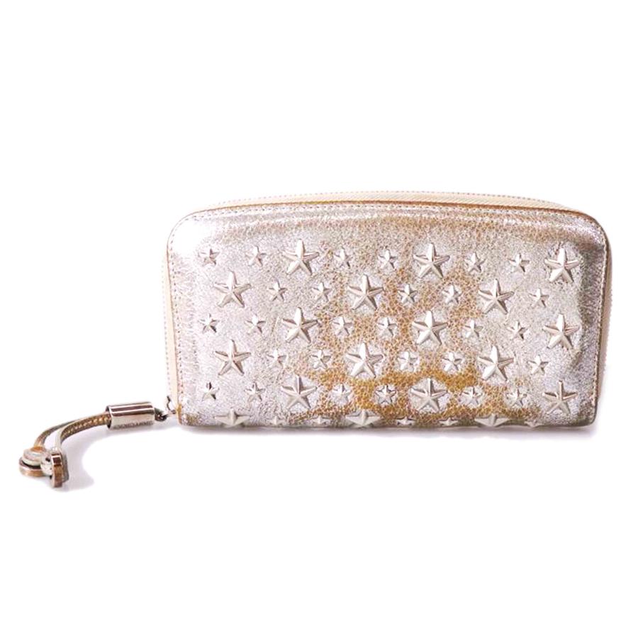 【中古】ジミーチュウ JIMMY CHOO スター スタッズ 長財布 ラウンドファスナー シルバーカラー メンズ JIMMY CHOO（ジミーチュウ） ジミーチュウ/スタースタッズラウンド