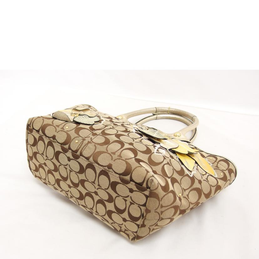 br>COACH コーチ /シグネチャー/フローラルアップリケ/トートバッグ