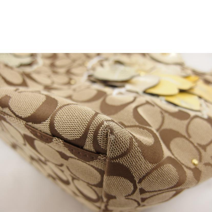 br>COACH コーチ /シグネチャー/フローラルアップリケ/トートバッグ