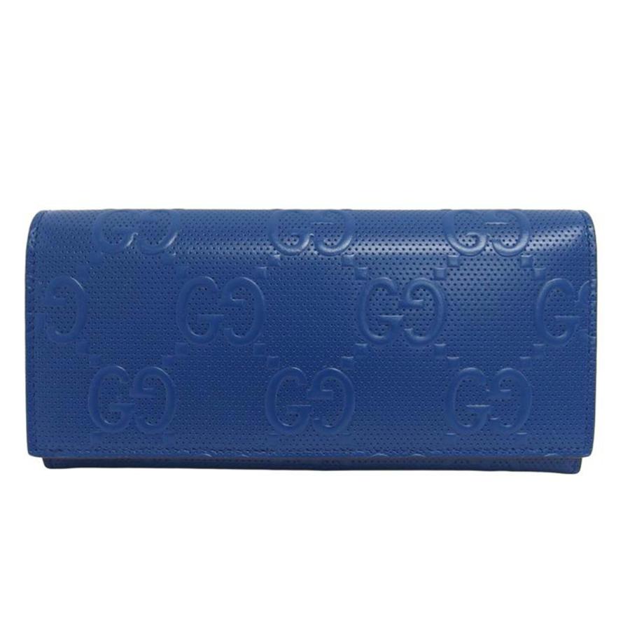 GUCCI グッチ/GGエンボス/二つ折り長財布/ブルー/625566/214*/グッチ/Aランク/04【中古】 GUCCI（グッチ） グッチ/GGエンボス/二ツ折リ長財布/ブルー/625566/214