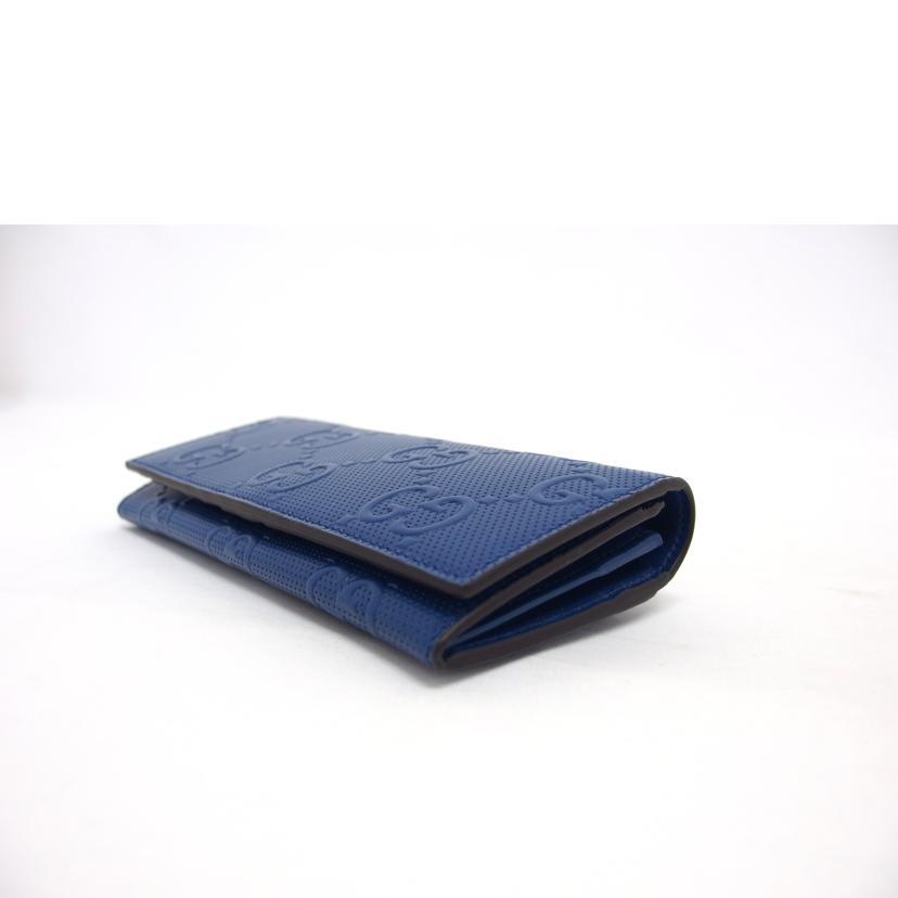 GUCCI グッチ/GGエンボス/二つ折り長財布/ブルー/625566/214*/グッチ/Aランク/04【中古】 GUCCI グッチ/GGエンボス/二つ折り長財布/ブルー/625566/214*/グッチ/A