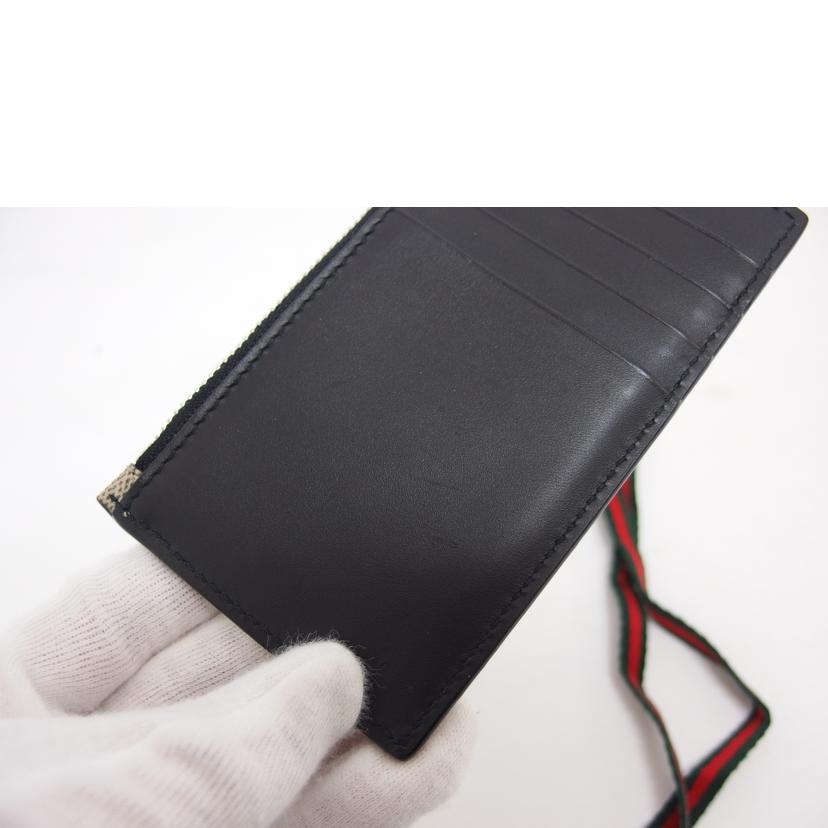 GUCCI グッチ/キングスネーク/GGスプリームIDカードホルダー/523903/534***/Aランク/04【中古】 GUCCI（グッチ） グッチ/キングスネーク/GGスプリームIDカードホルダー