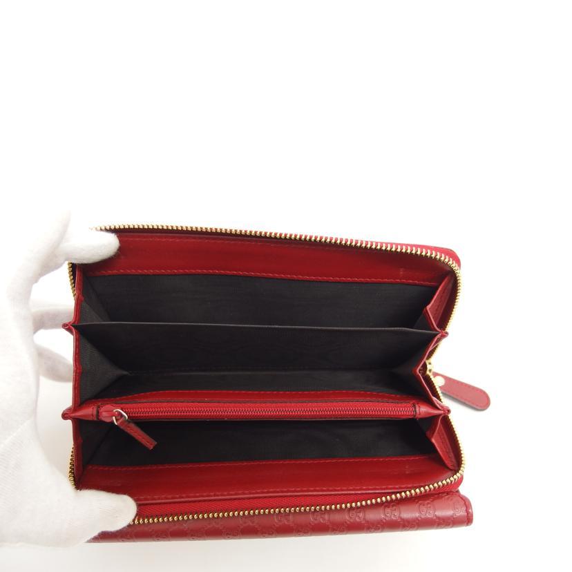 GUCCI グッチ/マイクログッチシマ/レザーラウンドファスナー長