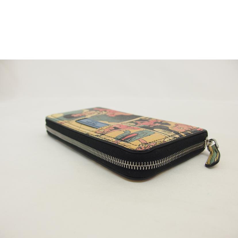PRADA プラダ/コミックプリント/ラウンドファスナー長財布/1ML506/107  