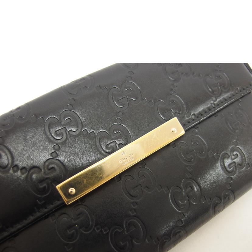 GUCCI グッチ/グッチシマ/Wホック長財布/ブラック/112715/288*/Bランク/04【中古】 GUCCI（グッチ） グッチ/グッチシマ/Wホック長財布/ブラック/112715