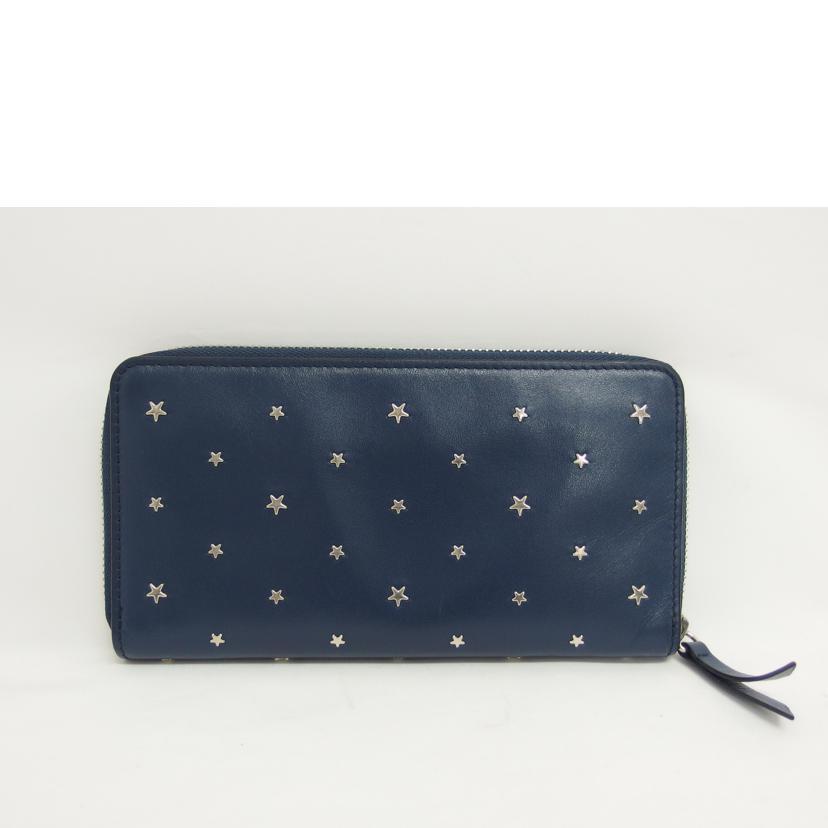 JIMMY CHOO ジミーチュウ/フラットスター/ラウンドファスナー長財布 
