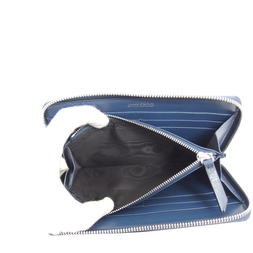 JIMMY CHOO ジミーチュウ/フラットスター/ラウンドファスナー長財布/ネイビー/Aランク/04【中古】 JIMMY CHOO（ジミーチュウ） ジミーチュウ/フラットスター/ラウンド