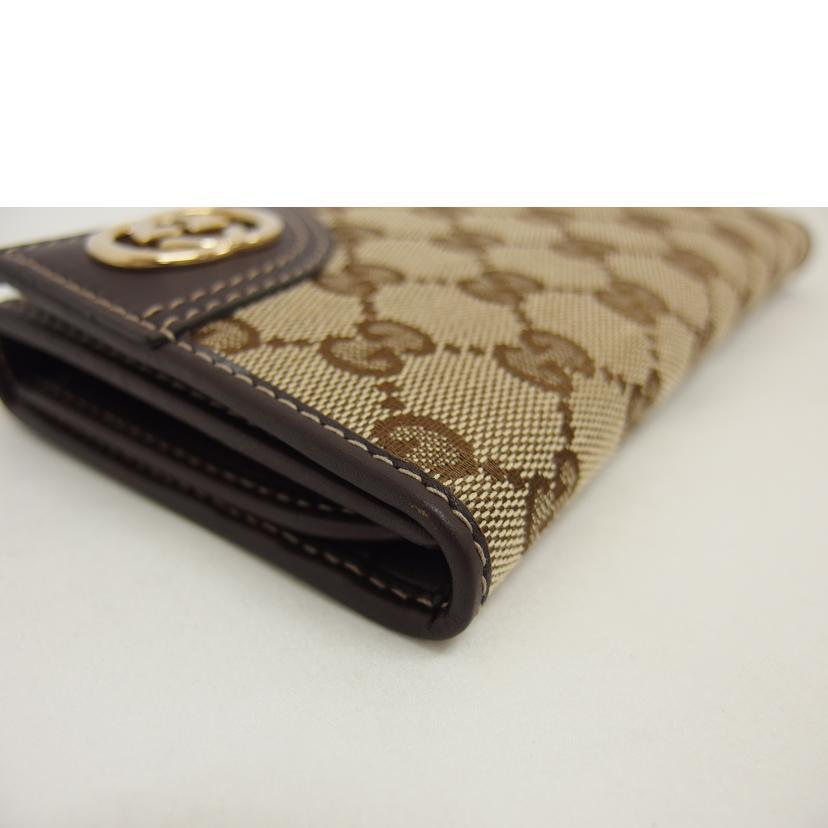 GUCCI グッチ/GGキャンバス/三つ折り長財布/ベージュ×ブラウン/181595 