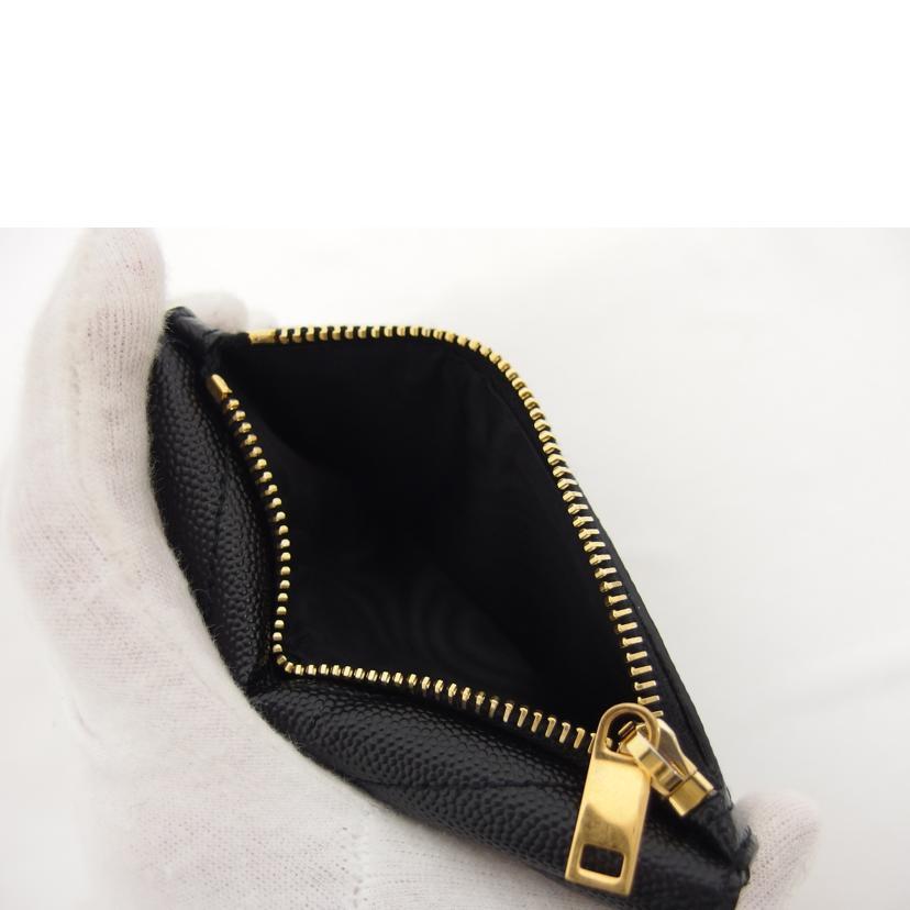 SAINT LAURENT サンローラン/YSLロゴフラップカードケース/ブラック