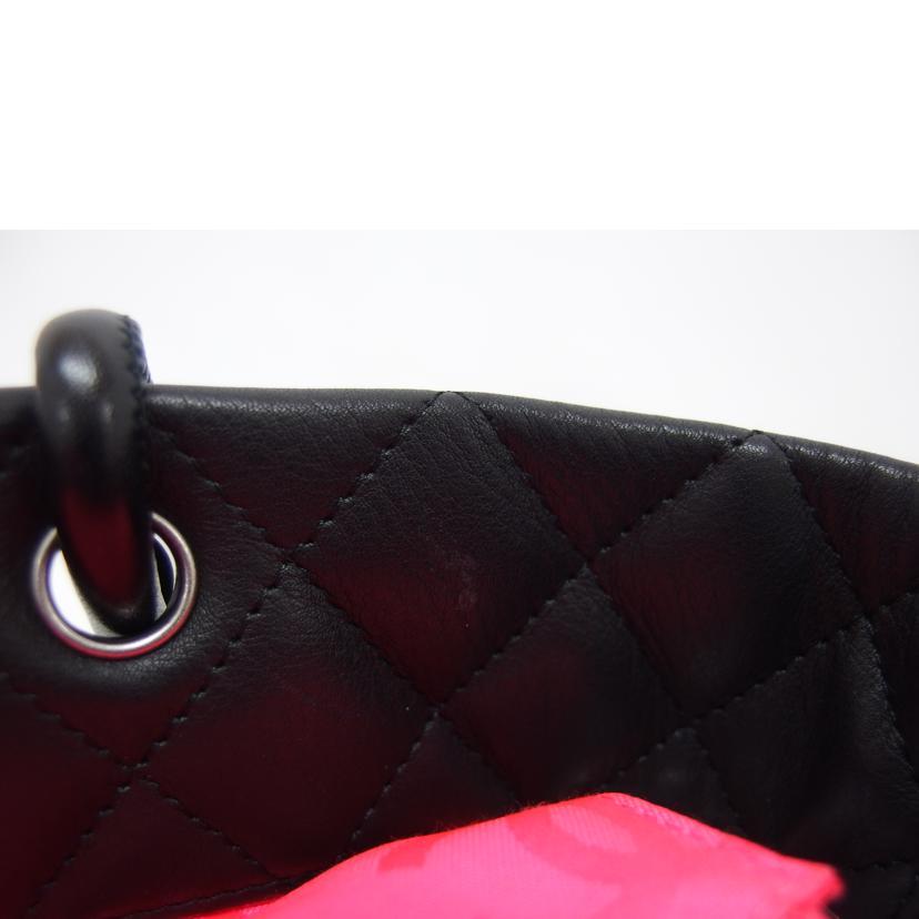 CHANEL カンボントートバッグ ピンク黒 CHANEL（シャネル） シャネル/カンボンライントートバッグ/ブラック