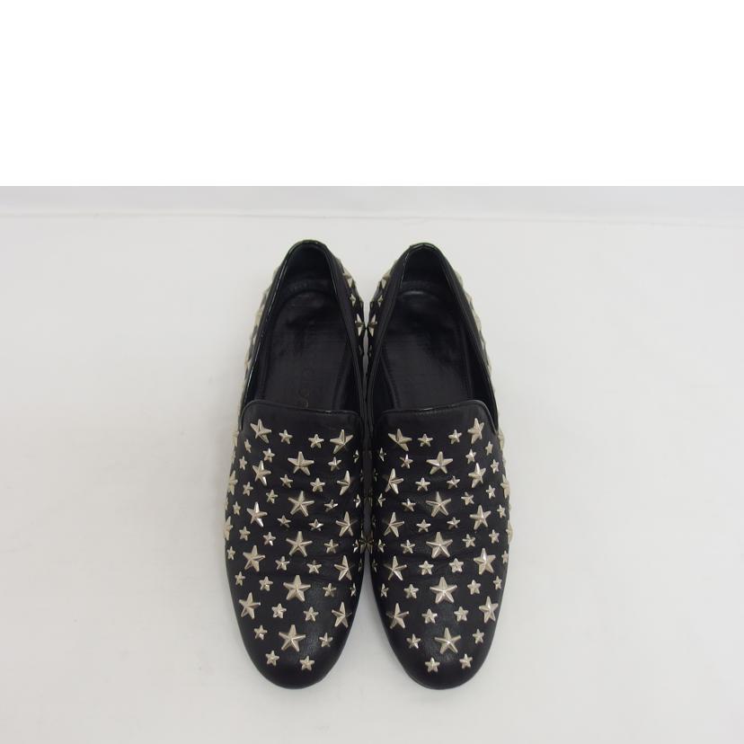 JIMMY CHOO 黒 ポインテッドトゥ スタースタッズ シューズ 39.5