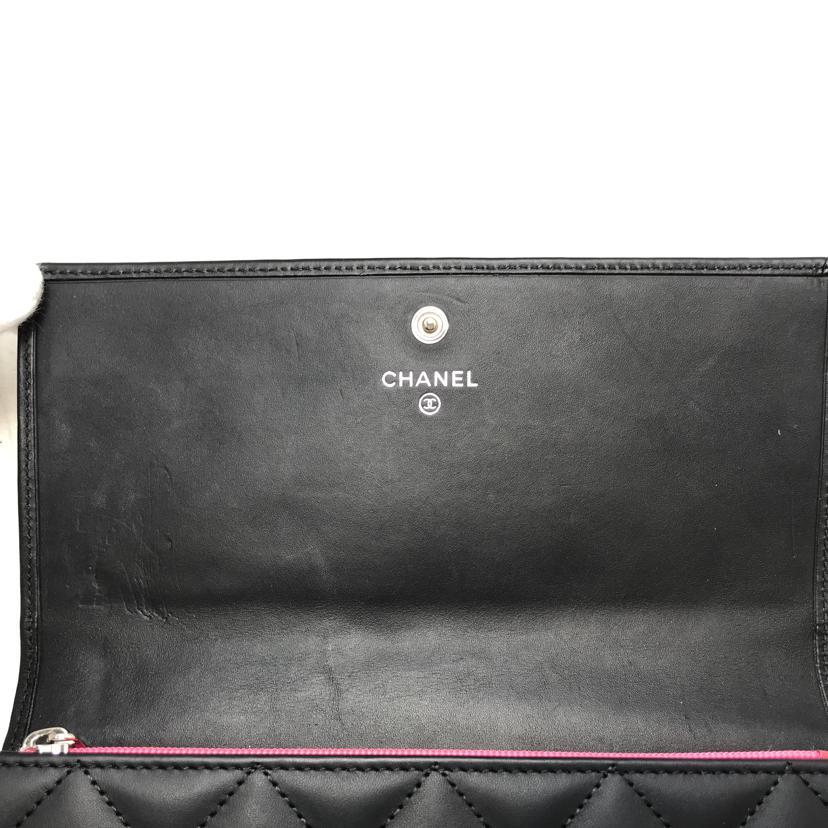CHANEL✨シャネル 長財布 カンボンライン ラムスキン折り財布 CHANEL シャネル 二つ折り長財布 カンボンライン カーフレザー